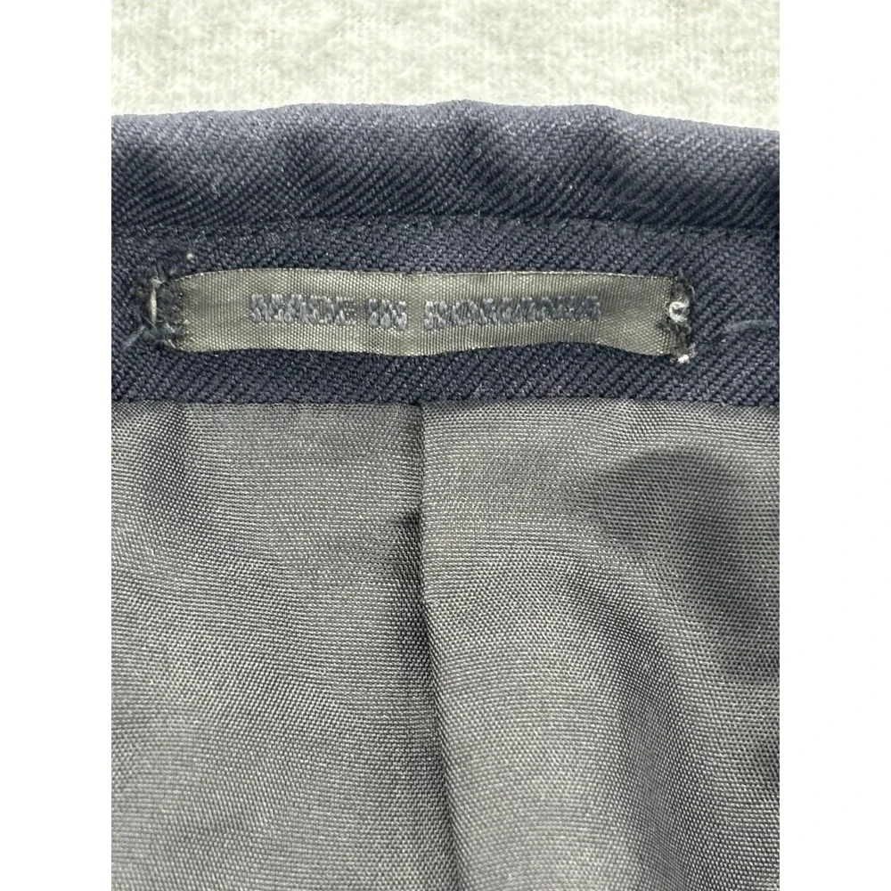 Willabee & Ward Navy Sport Coat Blazer 2 Button Poly Cotton Romania Men's 46R